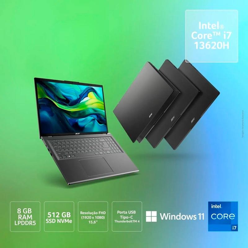 Notebook Acer Aspire 15 A1551M793V i7 8GB 512GB SSD 15.6